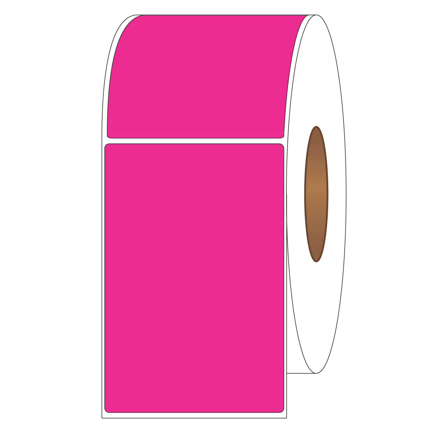 4" x 6" General Use Labels, w/ Perf Thermal Transfer Labels, Perforated, Tinted, Fluorescent Pink, 1000 per roll (4 Rolls per Carton) - Image 2