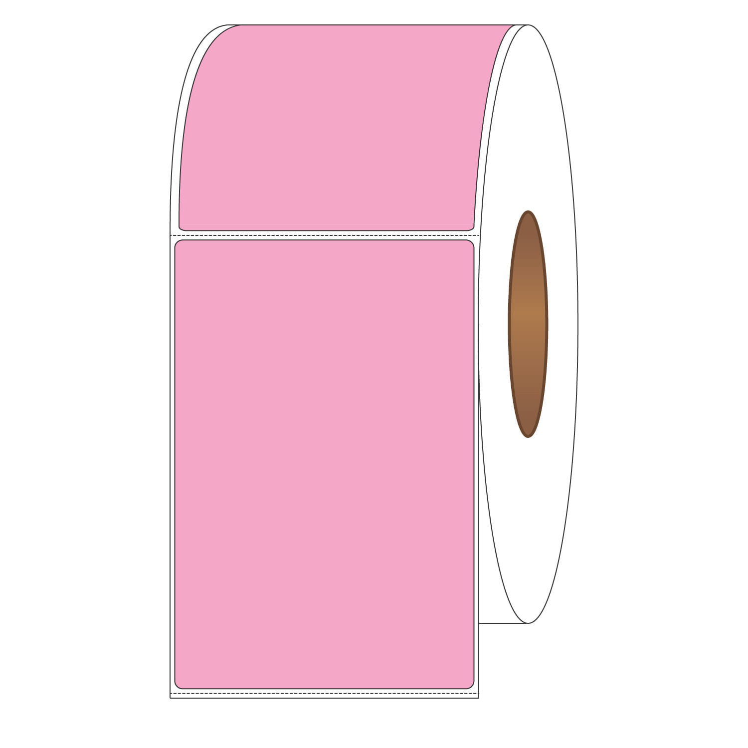 4" x 6" General Use Labels, w/ Perf Thermal Transfer Labels, Perforated, Tinted, Pink (196), 1000 per roll (4 Rolls per Carton) - Image 2