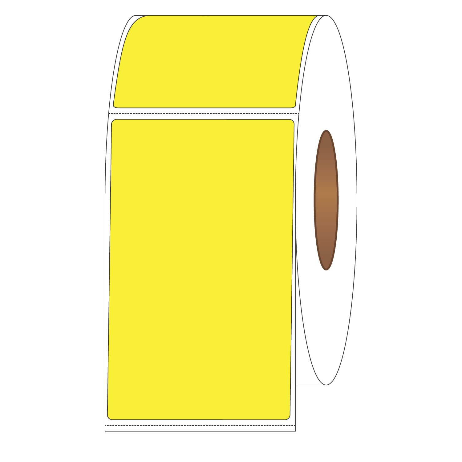 4" x 6-1/2" General Use Labels, w/ Perf Thermal Transfer Labels, Perforated, Tinted, Pantone Yellow, 900 per roll (4 Rolls per Carton) - Image 2