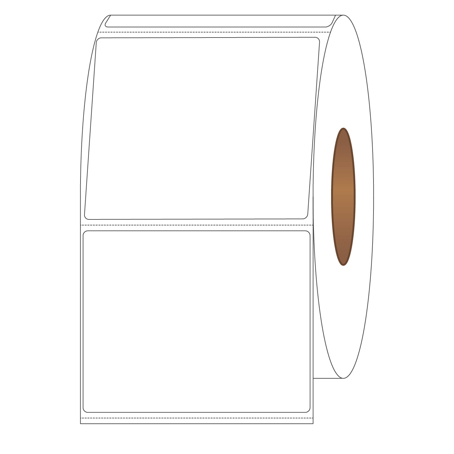 5" x 4" General Use Labels, w/ Perf Thermal Transfer Labels, Perforated, 1500 per roll (4 Rolls per Carton) - Image 2