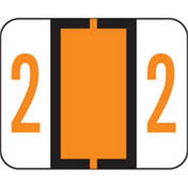 Smead Compatible Numeric "2" Labels, Polylaminated Stock, 1" X 1-1/4" Individual Numbers - Roll of 500