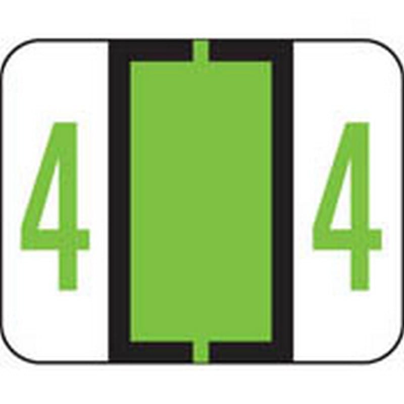 Smead Compatible Numeric "4" Labels, Polylaminated Stock, 1" X 1-1/4" Individual Numbers - Roll of 500