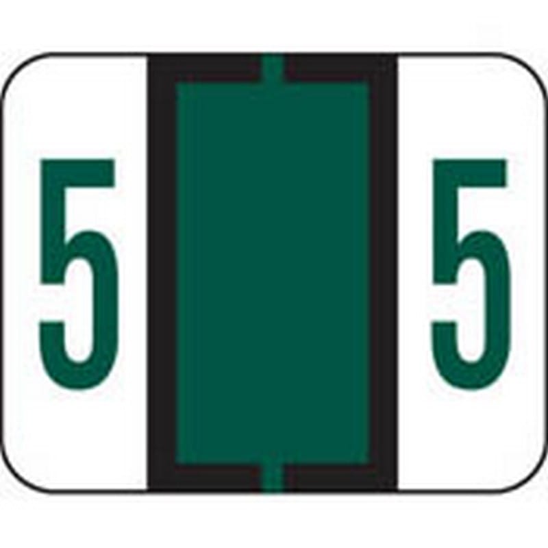 Smead Compatible Numeric "5" Labels, Polylaminated Stock, 1" X 1-1/4" Individual Numbers - Roll of 500