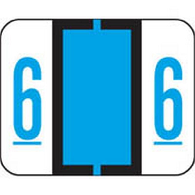 Smead Compatible Numeric "6" Labels, Polylaminated Stock, 1" X 1-1/4" Individual Numbers - Roll of 500