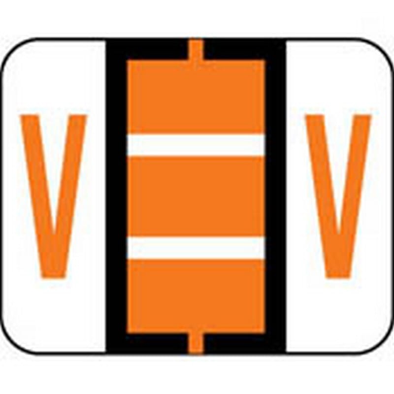 Smead Compatible "V" Labels, Polylaminated Stock, 1" X 1-1/4" Individual Letters - Pack of 120