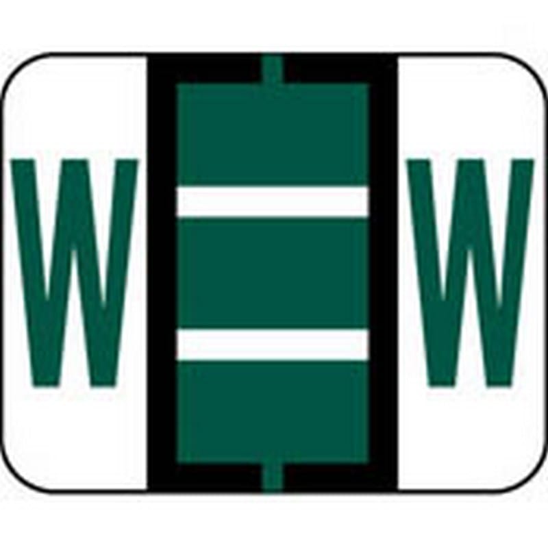 Smead Compatible "W" Labels, Polylaminated Stock, 1" X 1-1/4" Individual Letters - Pack of 120