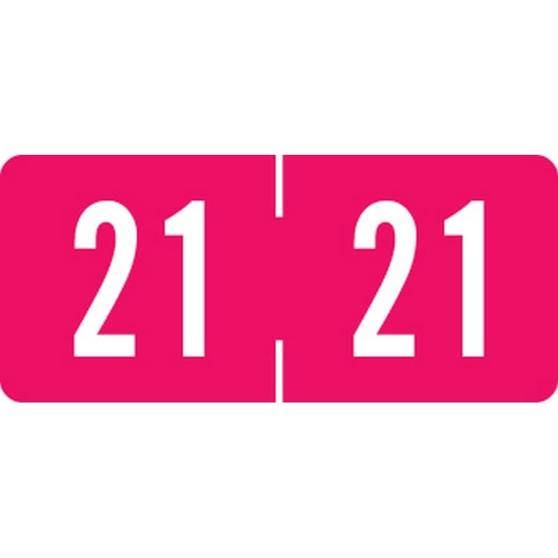 Tab Products Compatible "21" Yearband Labels, 1/2" X 1-1/8" - Roll of 500