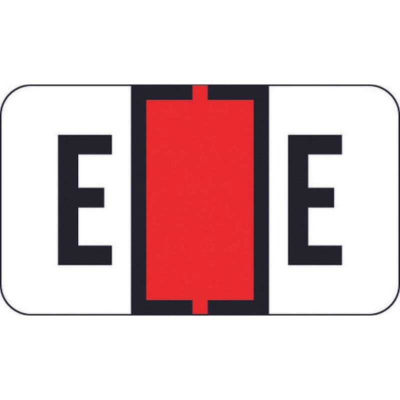 Traco Compatible "E" Labels, Polylaminated Stock, 15/16 " X 1-5/8" Individual Letters - Roll of 500