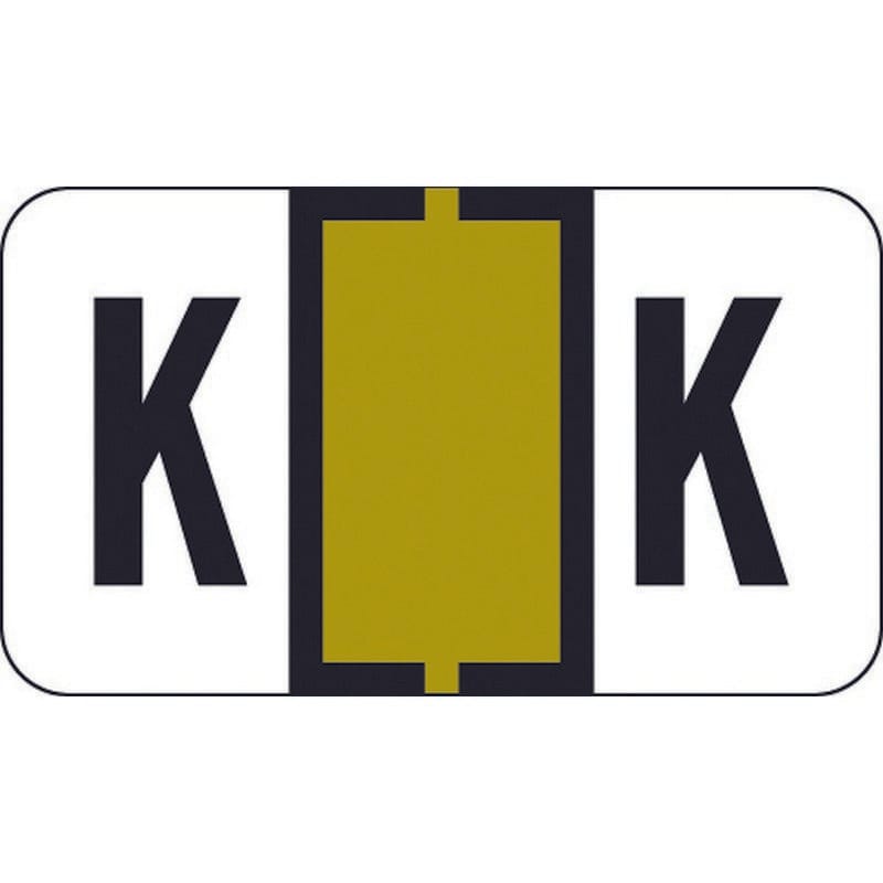 Traco Compatible "K" Labels, Polylaminated Stock, 15/16 " X 1-5/8" Individual Letters - Roll of 500