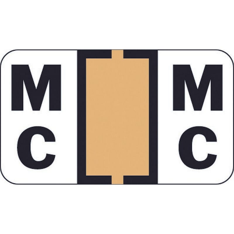 Traco Compatible "Mc" Labels, Polylaminated Stock, 15/16 " X 1-5/8" Individual Letters - Roll of 500