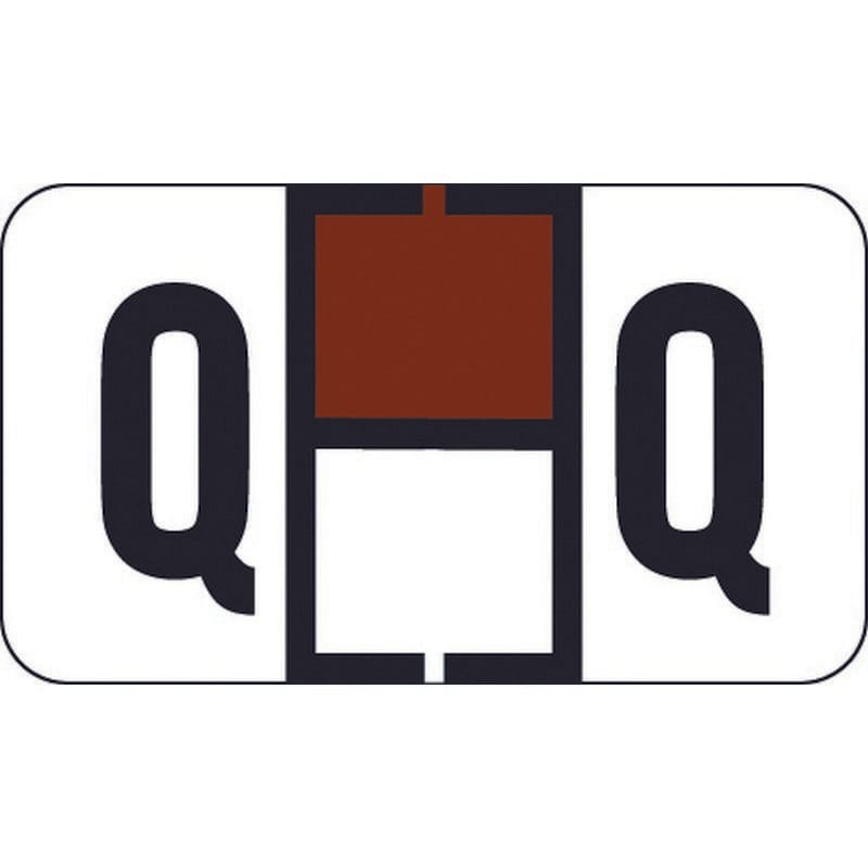 Traco Compatible "Q" Labels, Polylaminated Stock, 15/16 " X 1-5/8" Individual Letters - Roll of 500