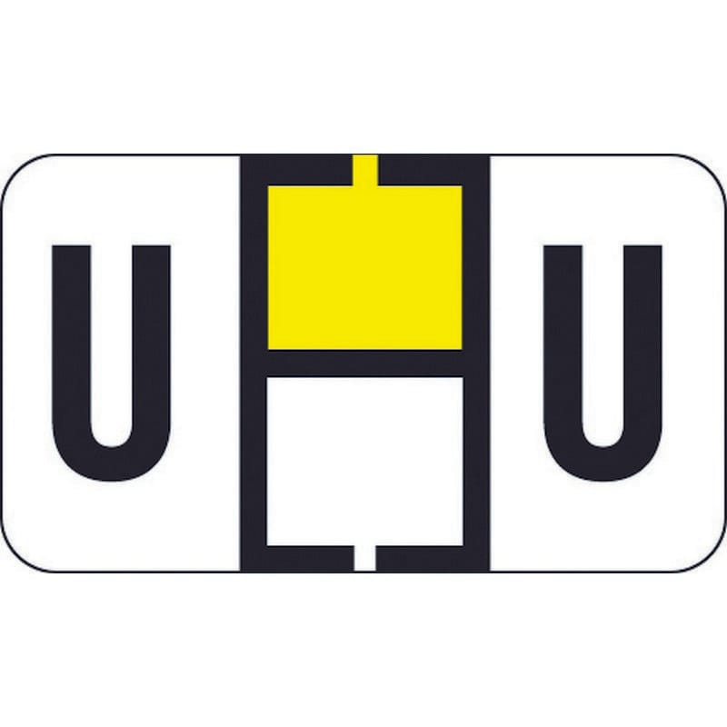 Traco Compatible "U" Labels, Polylaminated Stock, 15/16 " X 1-5/8" Individual Letters - Roll of 500