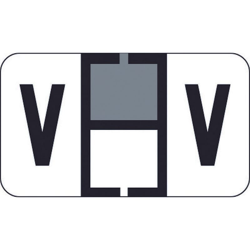 Traco Compatible "V" Labels, Polylaminated Stock, 15/16 " X 1-5/8" Individual Letters - Roll of 500