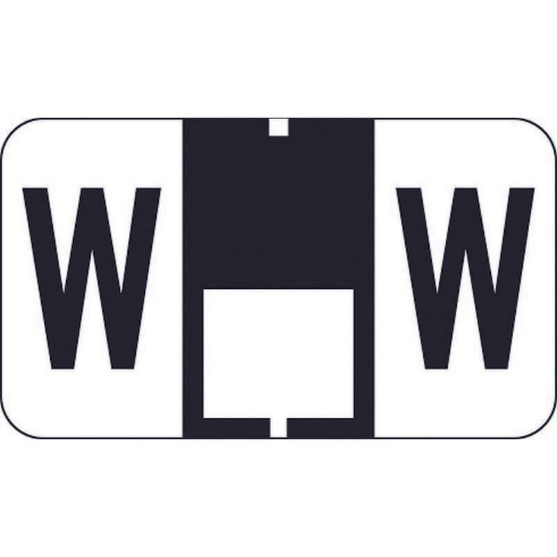 Traco Compatible "W" Labels, Polylaminated Stock, 15/16 " X 1-5/8" Individual Letters - Roll of 500