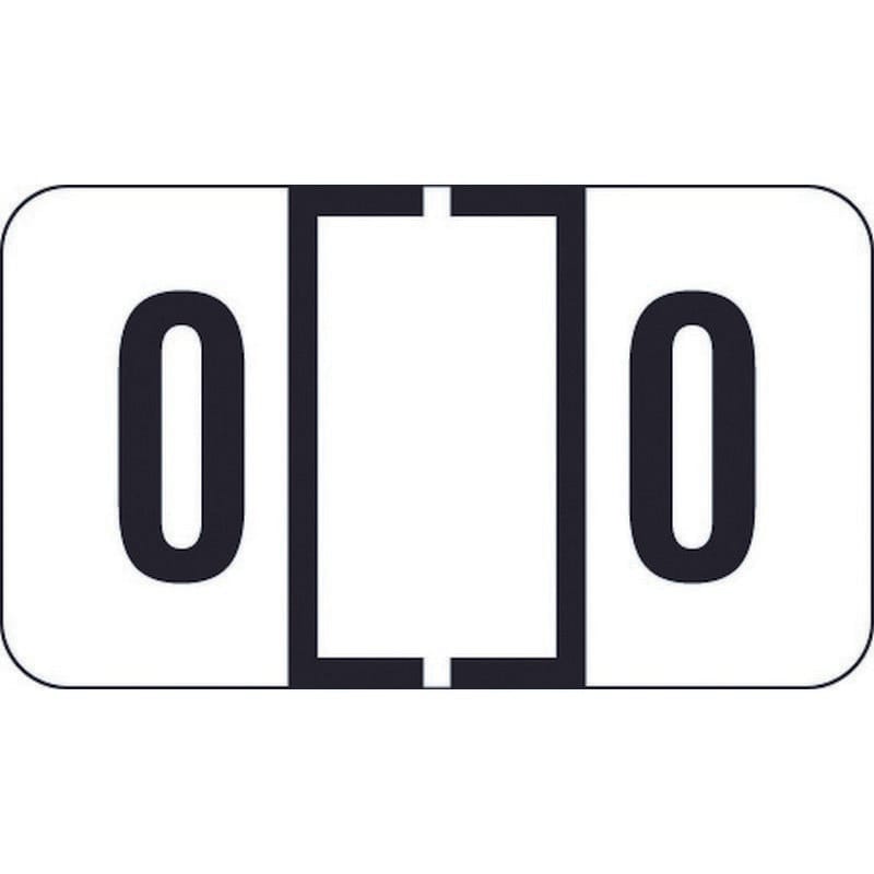 Traco Compatible Numeric "0" Labels, Laminated Stock, 1/2" X 1" Individual Numbers - Roll of 500
