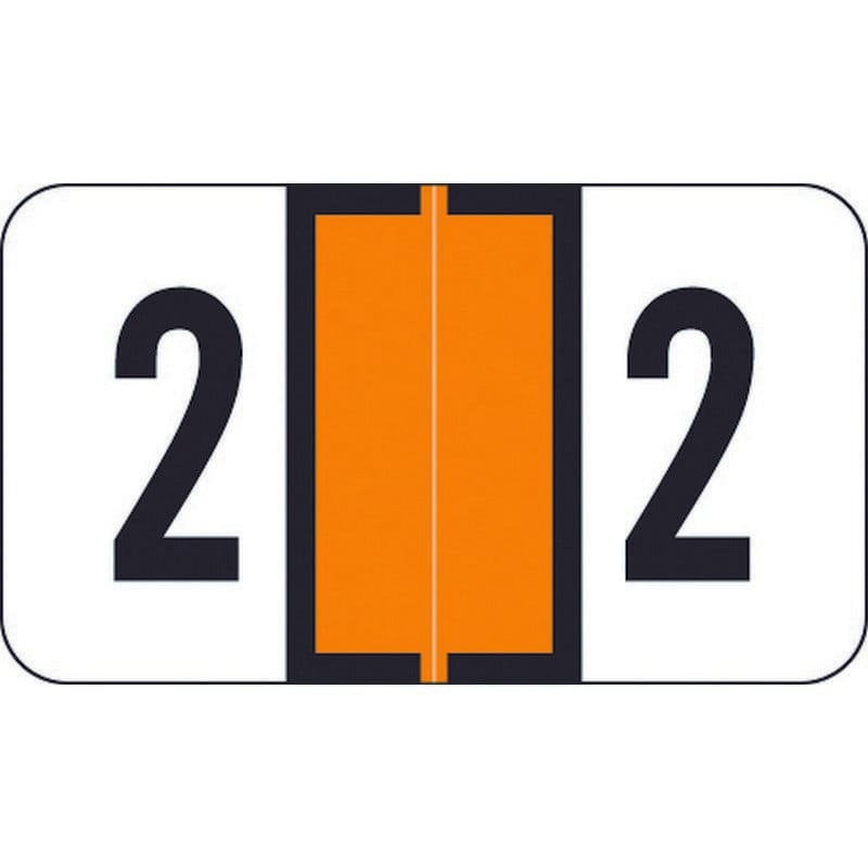 Traco Compatible Numeric "2" Labels, Laminated Stock, 1/2" X 1" Individual Numbers - Roll of 500