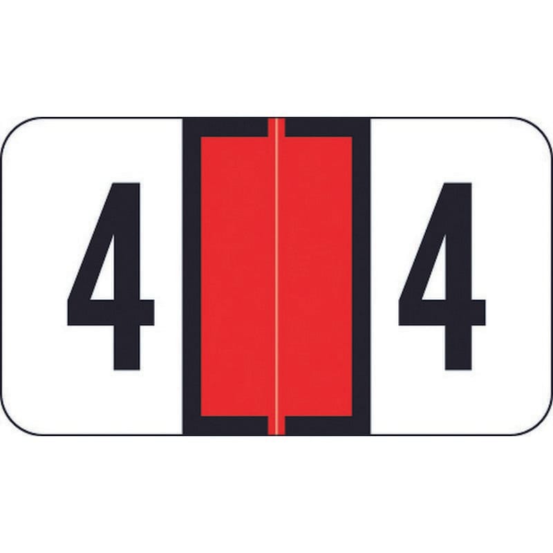 Traco Compatible Numeric "4" Labels, Laminated Stock, 1/2" X 1" Individual Numbers - Roll of 500