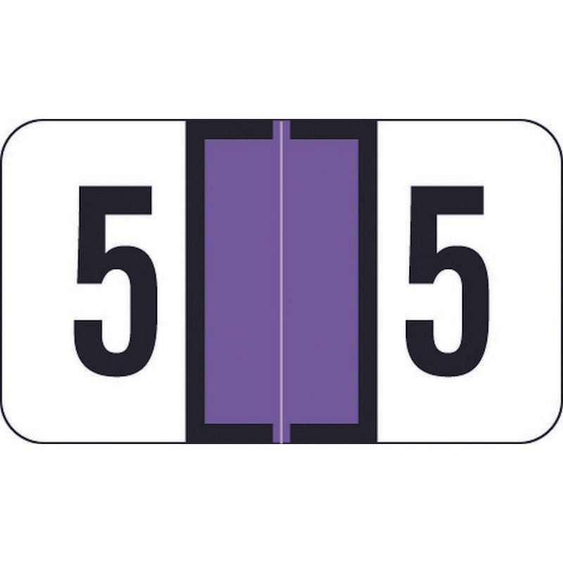Traco Compatible Numeric "5" Labels, Laminated Stock, 1/2" X 1" Individual Numbers - Roll of 500