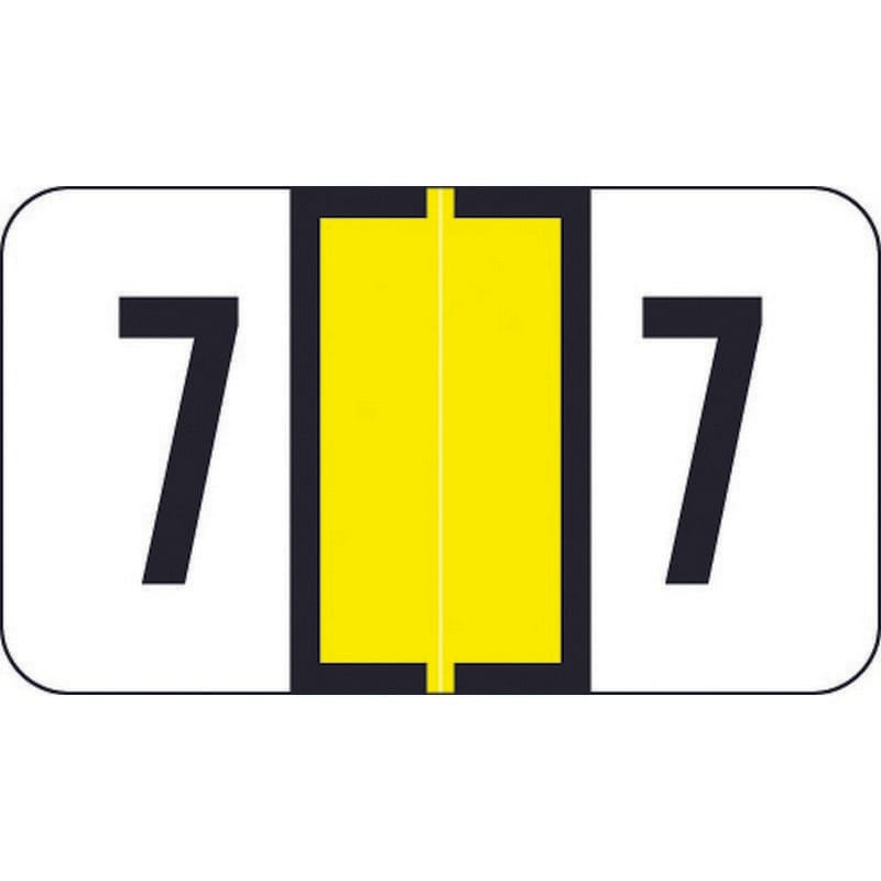 Traco Compatible Numeric "7" Labels, Laminated Stock, 1/2" X 1" Individual Numbers - Roll of 500