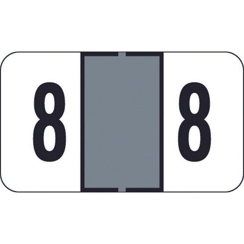 Traco Compatible Numeric "8" Labels, Laminated Stock, 1/2" X 1" Individual Numbers - Roll of 500