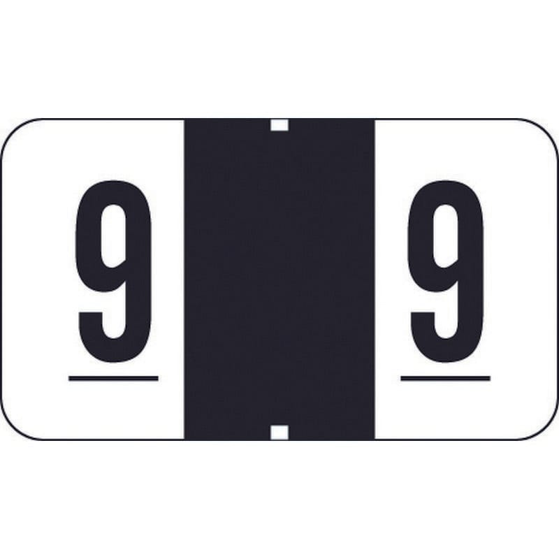Traco Compatible Numeric "9" Labels, Laminated Stock, 1/2" X 1" Individual Numbers - Roll of 500