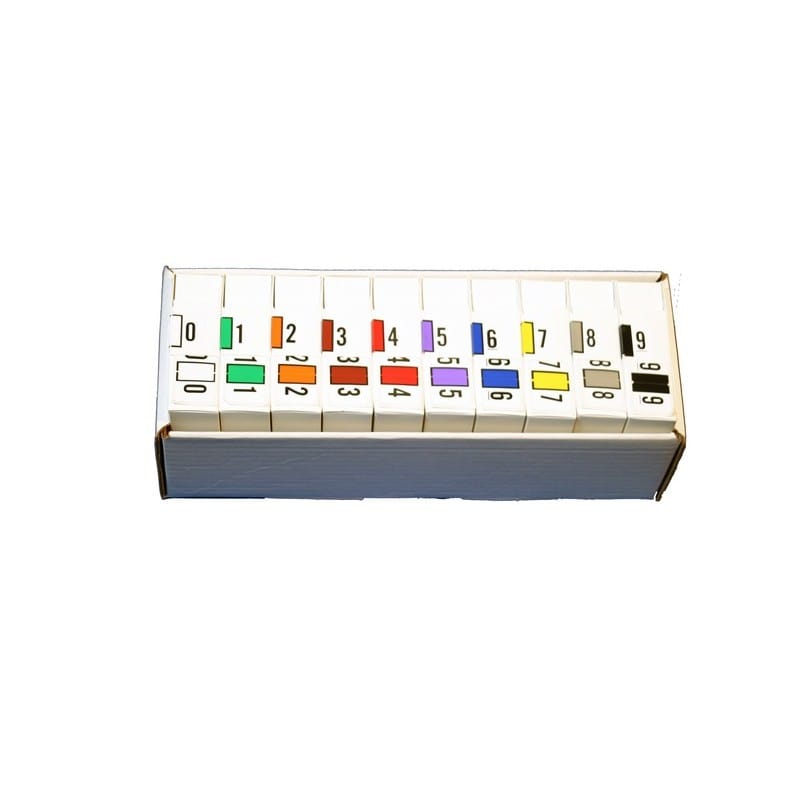 Traco Compatible Numeric "0" Labels, Laminated Stock, 1/2" X 1" Complete Set - 10 Rolls of 500