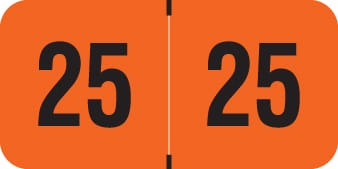 Traco Compatible "25" Yearband Labels, Laminated Stock 1-1/2" x 3/4" - 500 per Roll