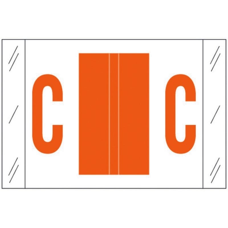 Tabbies Compatible "C" Labels, Polylaminated 100# Stock, 1 " X 1-1/2" Individual Letters - Roll of 500