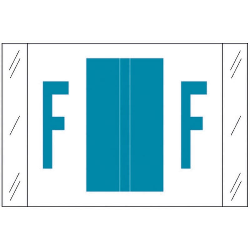 Tabbies Compatible "F" Labels, Polylaminated 100# Stock, 1 " X 1-1/2" Individual Letters - Roll of 500