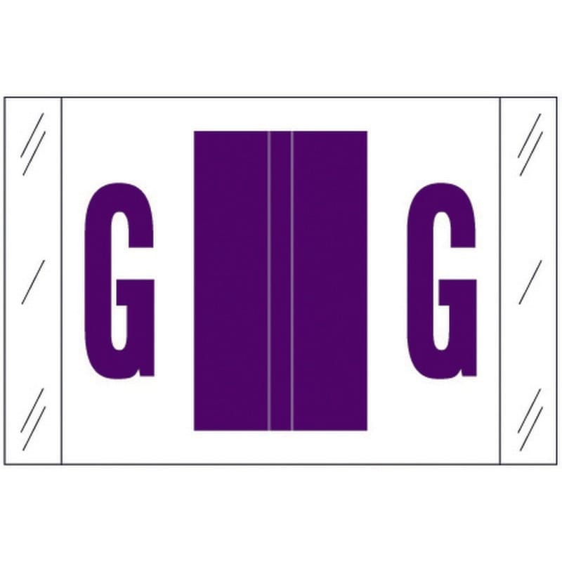 Tabbies Compatible "G" Labels, Polylaminated 100# Stock, 1 " X 1-1/2" Individual Letters - Roll of 500