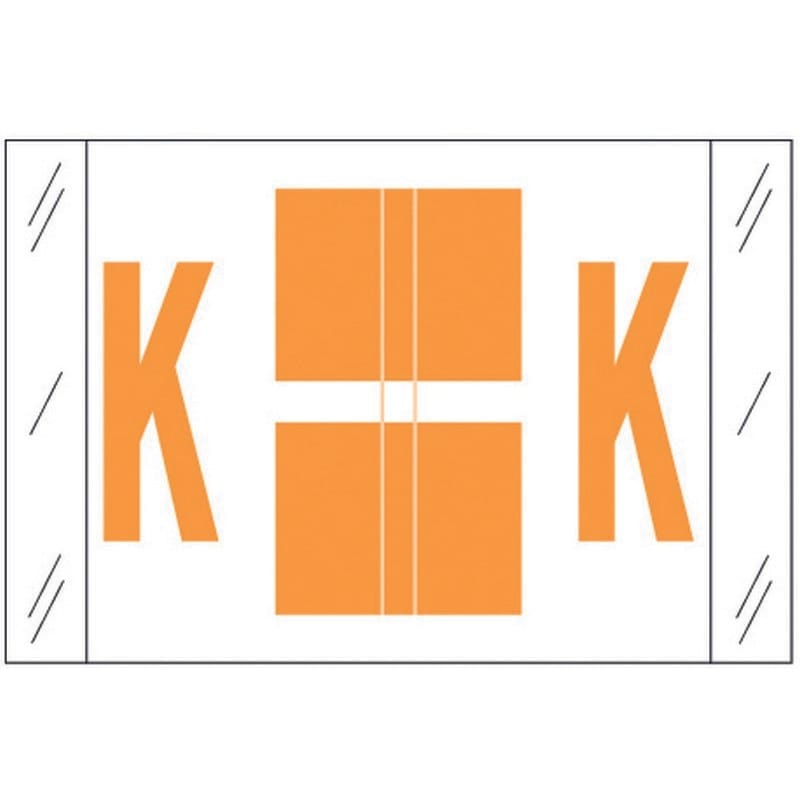 Tabbies Compatible "K" Labels, Polylaminated 100# Stock, 1 " X 1-1/2" Individual Letters - Roll of 500