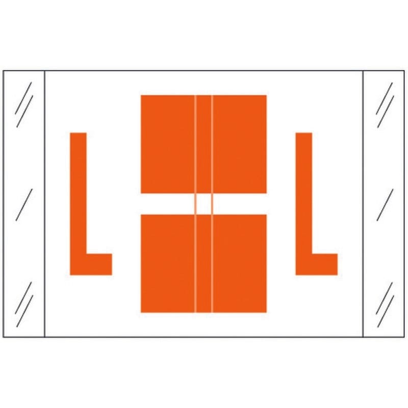 Tabbies Compatible "L" Labels, Polylaminated 100# Stock, 1 " X 1-1/2" Individual Letters - Roll of 500
