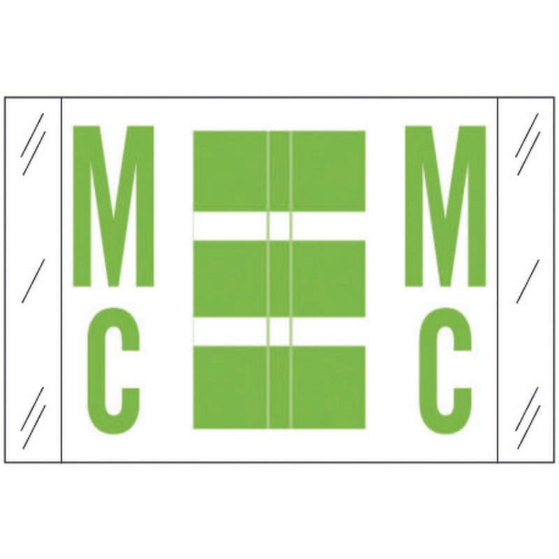 Tabbies Compatible "Mc" Labels, Polylaminated 100# Stock, 1 " X 1-1/2" Individual Letters - Roll of 500