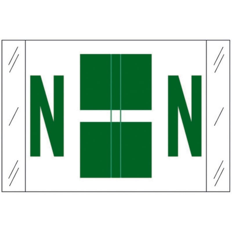 Tabbies Compatible "N" Labels, Polylaminated 100# Stock, 1 " X 1-1/2" Individual Letters - Roll of 500