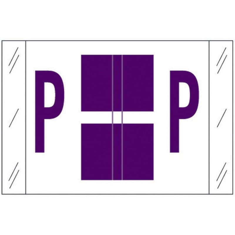 Tabbies Compatible "P" Labels, Polylaminated 100# Stock, 1 " X 1-1/2" Individual Letters - Roll of 500