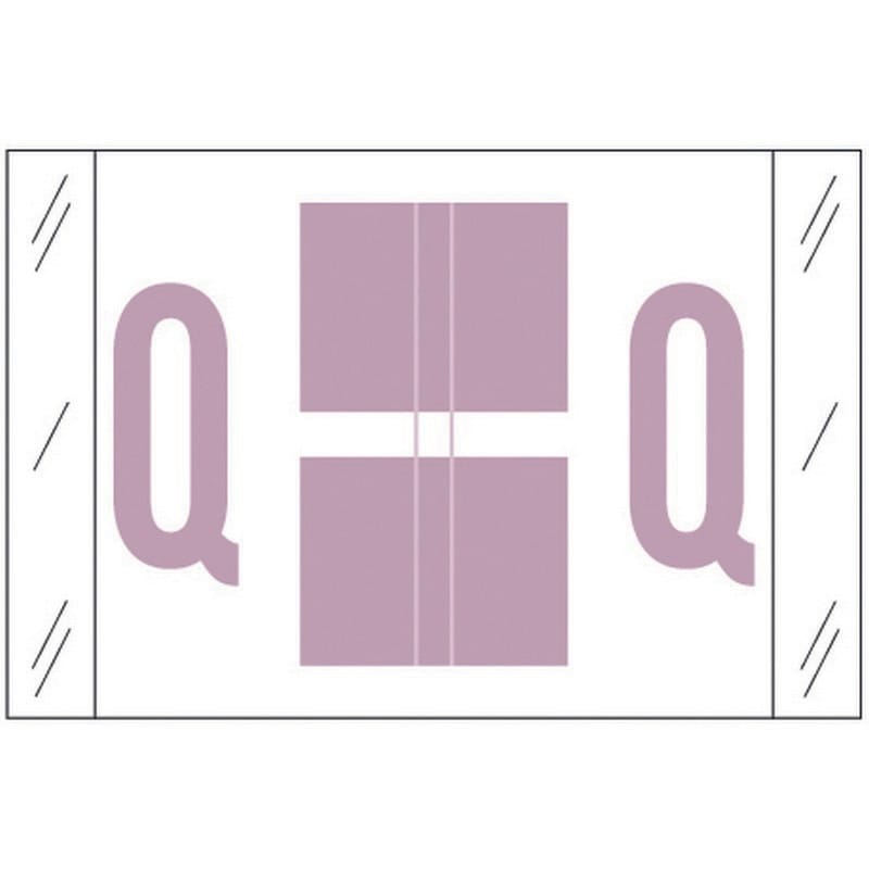 Tabbies Compatible "Q" Labels, Polylaminated 100# Stock, 1 " X 1-1/2" Individual Letters - Roll of 500