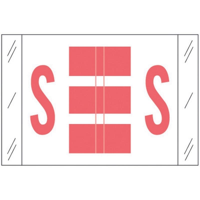 Tabbies Compatible "S" Labels, Polylaminated 100# Stock, 1 " X 1-1/2" Individual Letters - Roll of 500