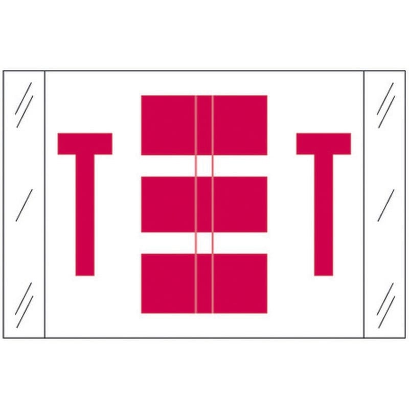 Tabbies Compatible "T" Labels, Polylaminated 100# Stock, 1 " X 1-1/2" Individual Letters - Roll of 500