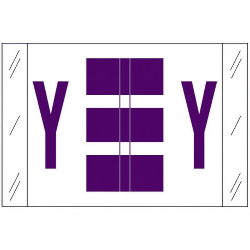 Tabbies Compatible "Y" Labels, Polylaminated 100# Stock, 1 " X 1-1/2" Individual Letters - Roll of 500