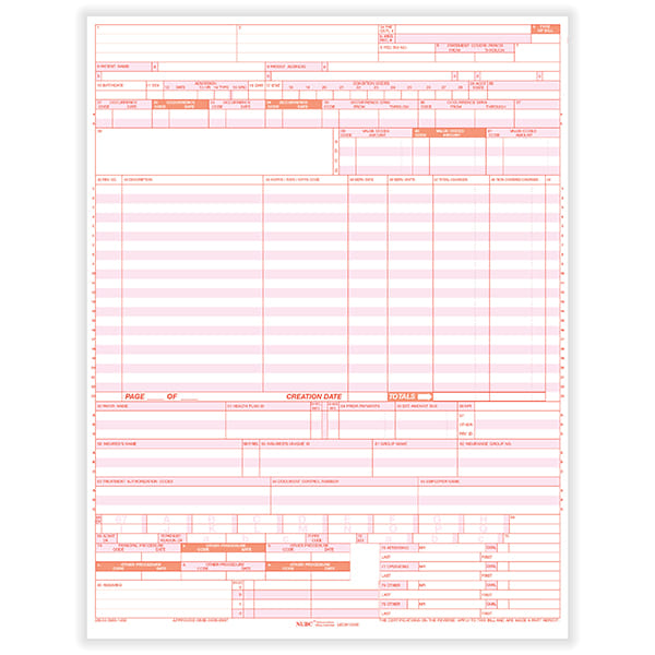 UB-04 Hospital Claim Form Laser-Cut Sheet (500/case) - Image 2