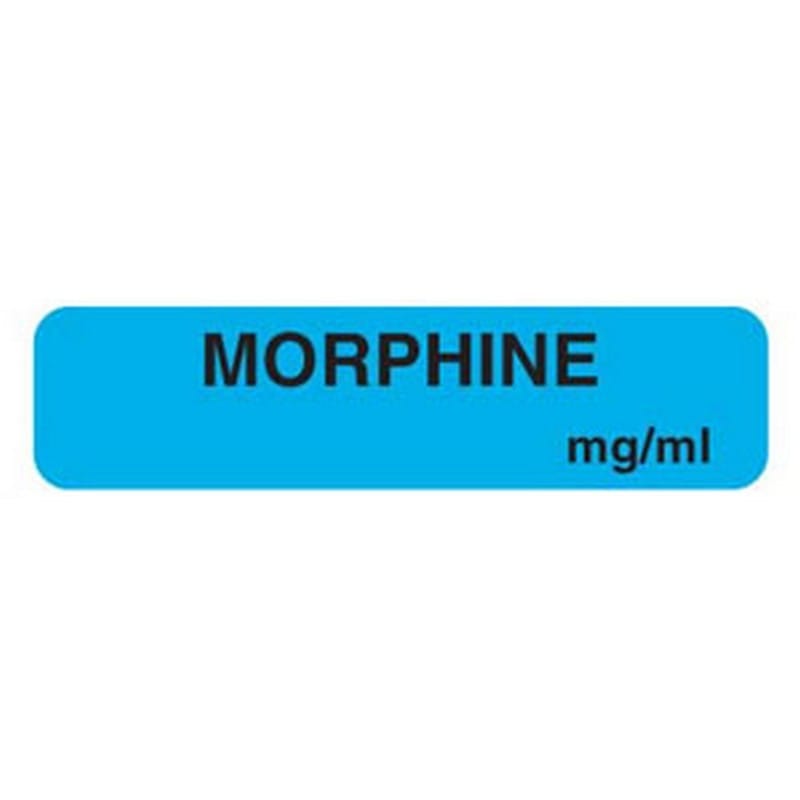 Morphine 1-1/4" x 5/16" Lt Blue Label (Roll of 760) - Image 2