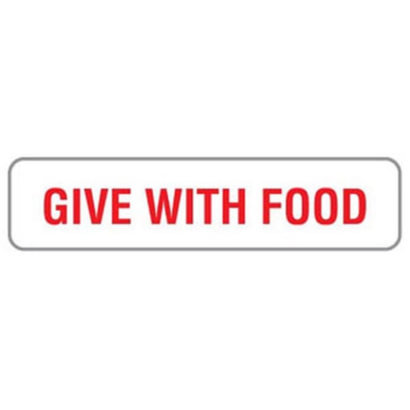 Give With Food 1-5/8" x 3/8" White/Red Label (Roll of 500)