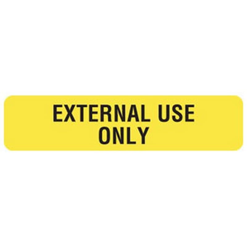 External Use Only 1-5/8" x 3/8" Fl-Yellow Label (Roll of 500) - Image 2