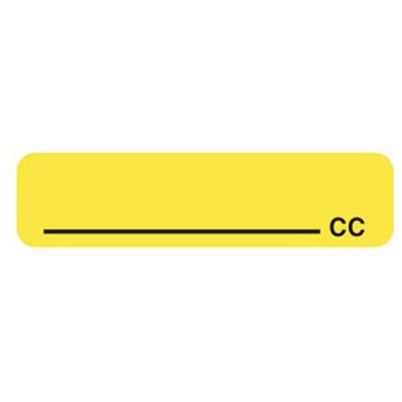 _____ cc 1-1/4" x 5/16" Fl-Yellow Label (Roll of 760) - Image 2