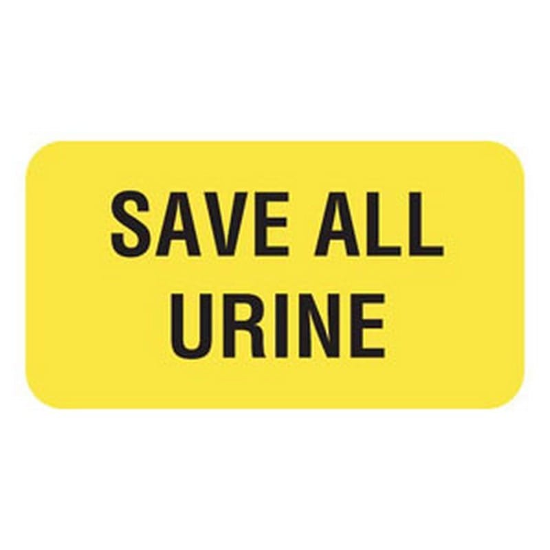 Save All Urine 1-5/8" x 7/8" Fl-Yellow Label (Roll of 560) - Image 2