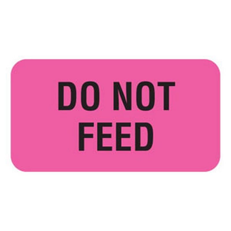 Do Not Feed 1-5/8" x 7/8" Fl-Pink Label (Roll of 560) - Image 2
