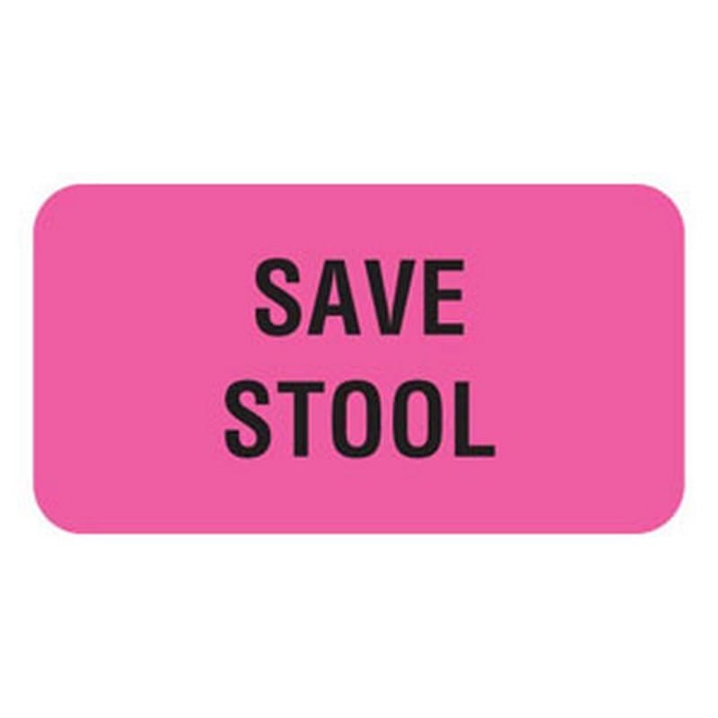 Save Stool 1-5/8" x 7/8" Fl-Pink Label (Roll of 560)