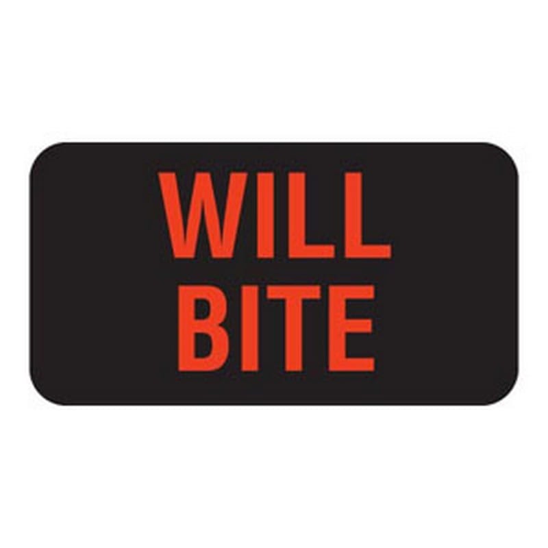 Will Bite 1-5/8" x 7/8" Black Fl-Red Print Label (Roll of 560)