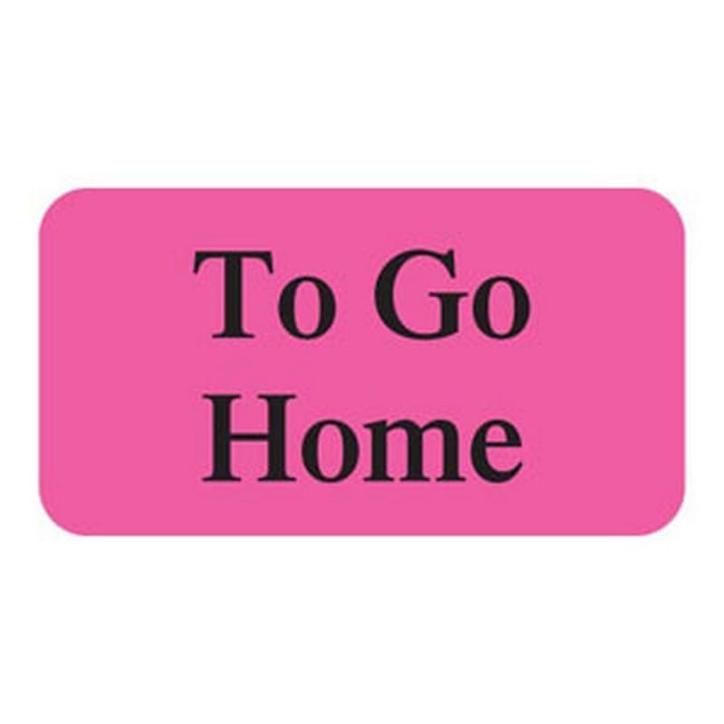 To Go Home 1-5/8" x 7/8" Fl-Pink Label (Roll of 560) - Image 2