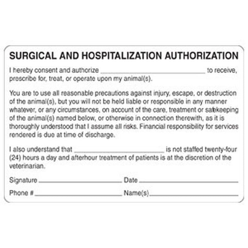 Surgical & Hosp Authorization 4" x 2-5/8" White Label (Roll of 240)